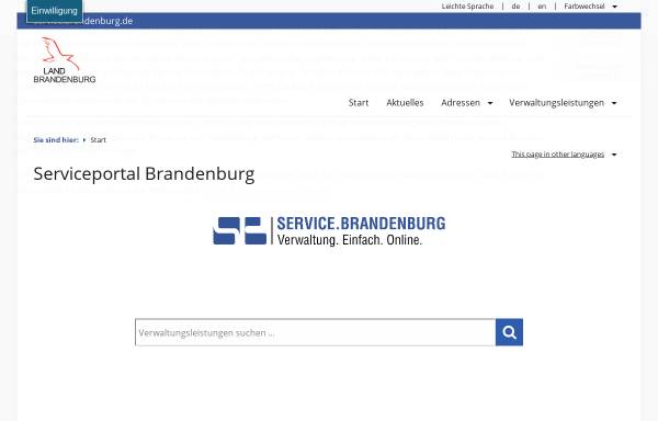 Vorschau von service.brandenburg.de, Verwaltungsportal des Landes Brandenburg