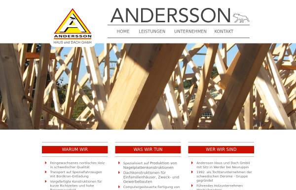 Vorschau von www.ahud.de, Andersson Haus und Dach GmbH