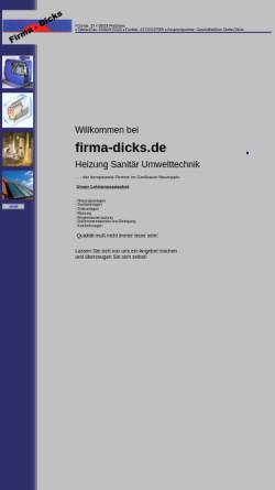 Vorschau der mobilen Webseite www.firma-dicks.de, Firma Dicks Heizung Sanitär Umwelttechnik