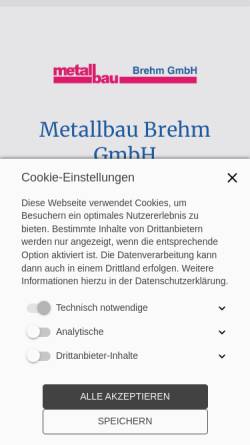 Vorschau der mobilen Webseite www.metallbau-brehm.de, Metallbau Jürgen Brehm