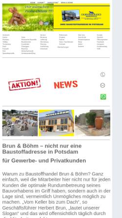 Vorschau der mobilen Webseite www.brunundboehm.de, Brun & Böhm Baustoffe GmbH