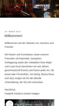 Vorschau der mobilen Webseite www.jazzduo.de, Jazz Duo and friends