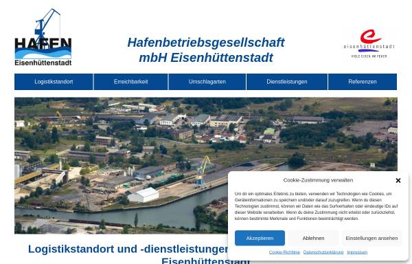 Vorschau von www.hafen-ehst.de, Hafenbetriebsgesellschaft Eisenhüttenstadt mbH