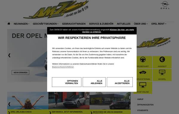 Vorschau von www.opel-amz-zeesen.de, AMZ Autohaus Zeesen GmbH