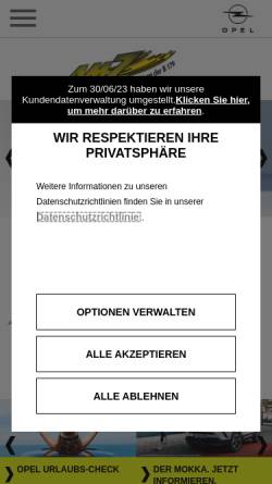 Vorschau der mobilen Webseite www.opel-amz-zeesen.de, AMZ Autohaus Zeesen GmbH