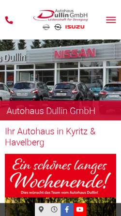 Vorschau der mobilen Webseite www.dullin.de, Autohaus Dullin GmbH
