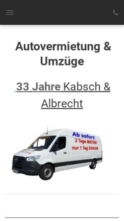 Vorschau der mobilen Webseite www.kabsch-albrecht.de, Autovermietung Kabsch und Albrecht