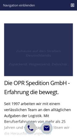 Vorschau der mobilen Webseite www.oprspedition.de, OPR Spedition GmbH  