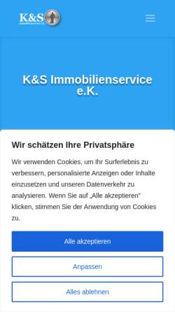 Vorschau der mobilen Webseite www.kusimmobilienservice.de, K&S Immobilienservice GmbH