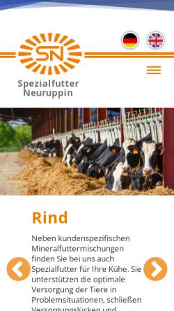 Vorschau der mobilen Webseite www.sn-neuruppin.de, SN - Spezialfutter Neuruppin