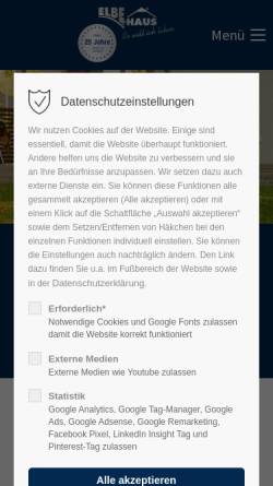 Vorschau der mobilen Webseite www.elbe-haus.de, Elbe-Haus Vertriebs GmbH