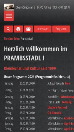 Vorschau der mobilen Webseite www.prambsstadl.de, Prambs Stadl