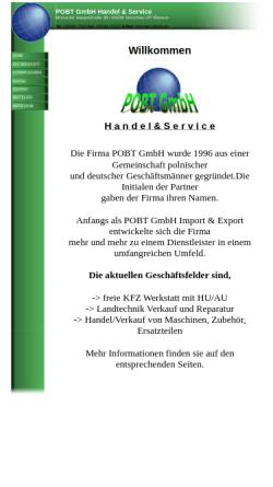 Vorschau der mobilen Webseite www.pobt.de, POBT GmbH, Handel & Service
