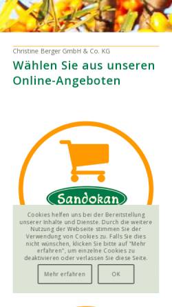 Vorschau der mobilen Webseite sandokan.de, Christine Berger GmbH