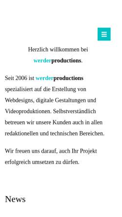 Vorschau der mobilen Webseite werder-productions.de, Werder Productions