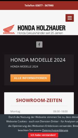 Vorschau der mobilen Webseite www.hondaholzhauer.de, Autohaus Jens Holzhauer