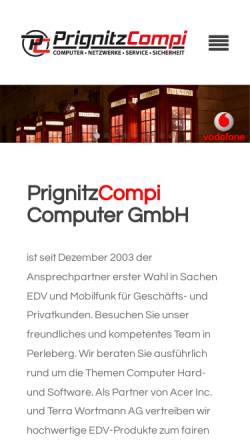 Vorschau der mobilen Webseite www.prignitz-compi.de, Prignitz-Compi GbR