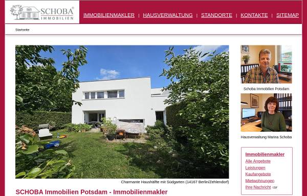Vorschau von www.schoba.de, Schoba Immobilien Potsdam