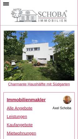 Vorschau der mobilen Webseite www.schoba.de, Schoba Immobilien Potsdam
