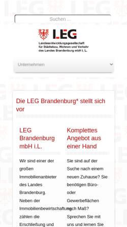 Vorschau der mobilen Webseite www.leg-brandenburg.de, LEG Brandenburg