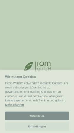 Vorschau der mobilen Webseite www.rom-gmbh.com, Wilfried Rom GmbH
