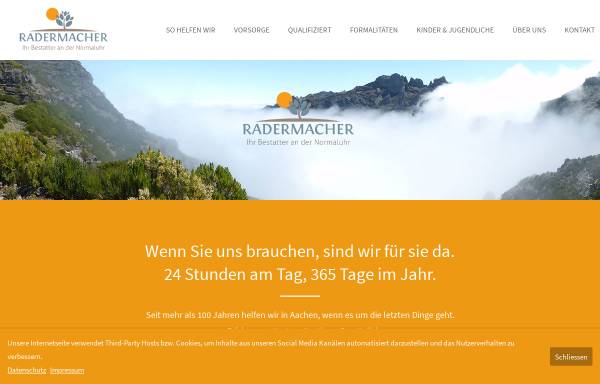 Vorschau von www.bestattungen-radermacher.de, Beerdigungsinstitut Robert Radermacher e.K.