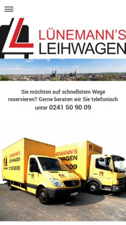 Vorschau der mobilen Webseite www.luenemanns-leihwagen.de, Lünemann's Leihwagen