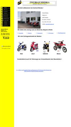 Vorschau der mobilen Webseite www.mioska.de, Zweirad Mioska