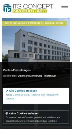 Vorschau der mobilen Webseite www.itsconcept.de, ITS Concept Immobilien GmbH