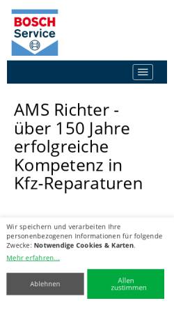 Vorschau der mobilen Webseite www.ams-richter-dortmund.de, Auto und Motoren Service Manfred Richter