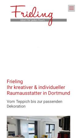 Vorschau der mobilen Webseite www.frieling-dortmund.de, Raumaustatter Frieling