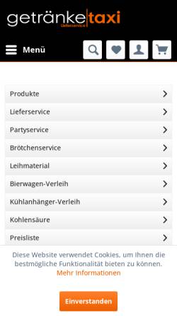 Vorschau der mobilen Webseite www.getraenke-taxi-do.de, Getränke-Taxi GmbH