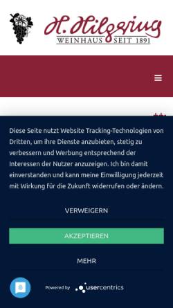 Vorschau der mobilen Webseite www.weinhaus-hilgering.de, Weinhaus H. Hilgering KG