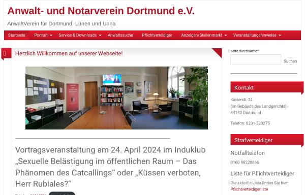 Vorschau von www.anwaltverein-dortmund.de, Anwalt- und Notarverein Dortmund e.V