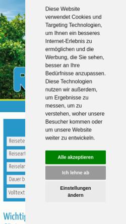 Vorschau der mobilen Webseite www.ruftouristik.de, R.U.F -Touristik GmbH