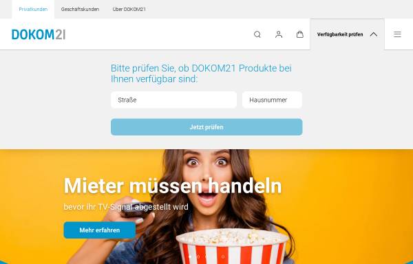 Vorschau von www.dokom21.de, DOKOM Gesellschaft für Telekommunikation mbH