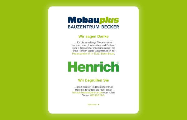 Vorschau von www.mobauplus-becker.de, Bauzentrum Becker