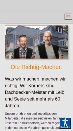 Vorschau der mobilen Webseite www.koerner-koerner.de, Körner und Körner Bedachungsgesellschaft