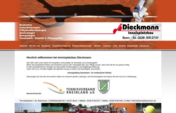 Vorschau von www.tennisdieckmann.de, Tennisplatzbau Dieckmann