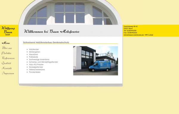 Vorschau von www.baum-holzfenster.de, Wolfgang Baum GmbH