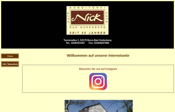 Vorschau von www.konditorei-nick.de, Konditorei Nick