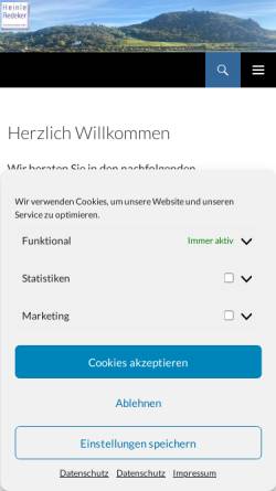 Vorschau der mobilen Webseite www.heinle-partner.de, Rechtsanwaltskanzlei Heinle & Partner