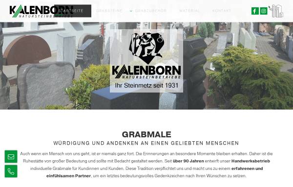 Vorschau von www.grabmale-kalenborn.de, Kalenborn KG
