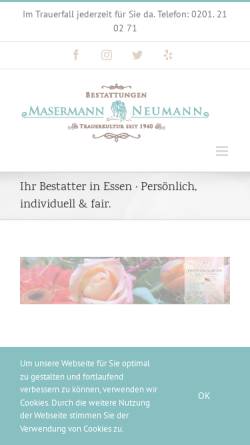 Vorschau der mobilen Webseite www.masermann-neumann.de, Bestattungen Masermann-Neumann