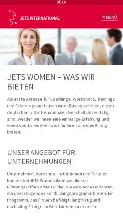 Vorschau der mobilen Webseite www.jets-online.de, Jets Women - Jane Elsner-Bonn