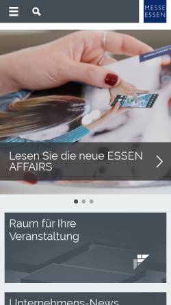 Vorschau der mobilen Webseite www.messe-essen.de, Haus und Garten | Messe Essen GmbH