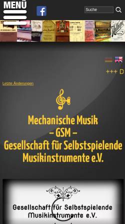 Vorschau der mobilen Webseite www.musica-mechanica.de, Mechanische Musik - Gesellschaft für Selbstspielende Musikinstrumente e.V.