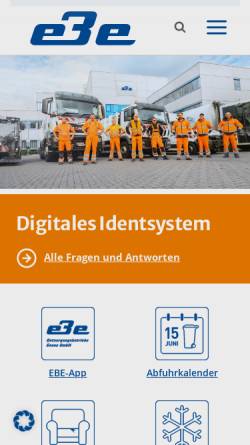 Vorschau der mobilen Webseite www.ebe-essen.de, EBE Entsorgungsbetriebe Essen GmbH