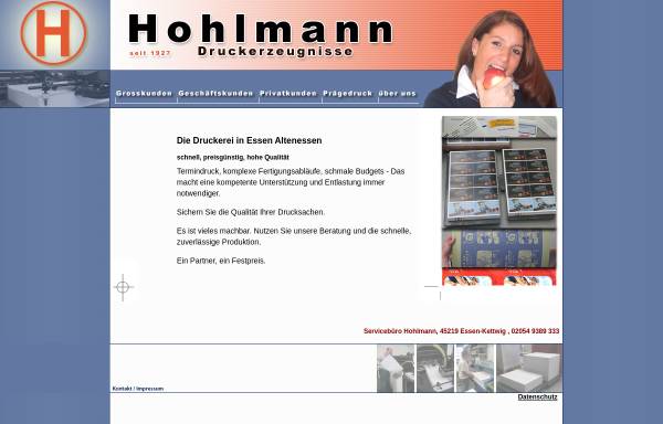 Vorschau von www.hohlmanndruck.de, Hohlmann Druck & Medien