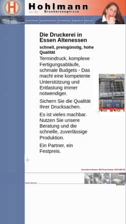 Vorschau der mobilen Webseite www.hohlmanndruck.de, Hohlmann Druck & Medien